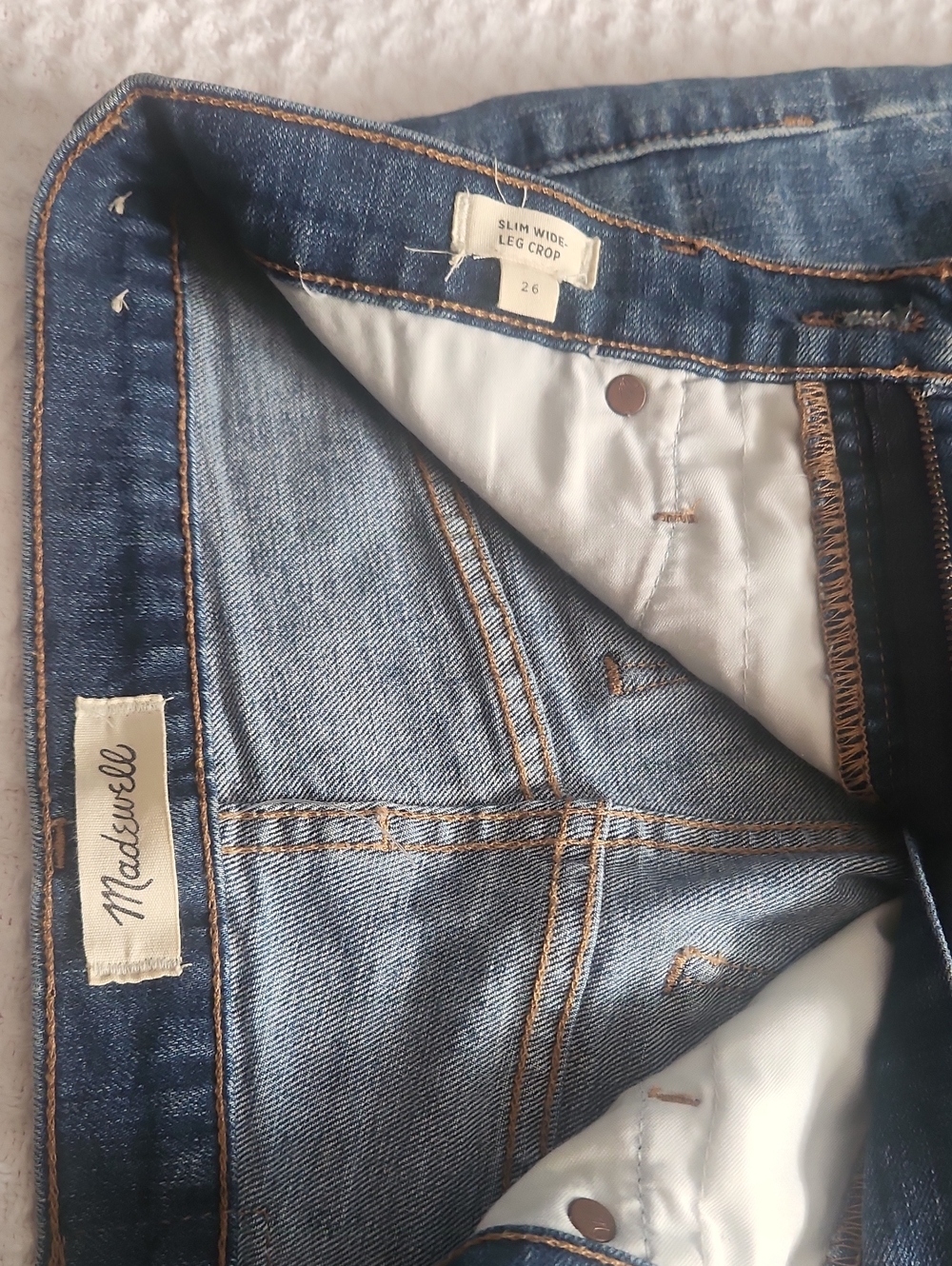 Madewell Slim Wide-Leg Crop Jeans in Blue Denim